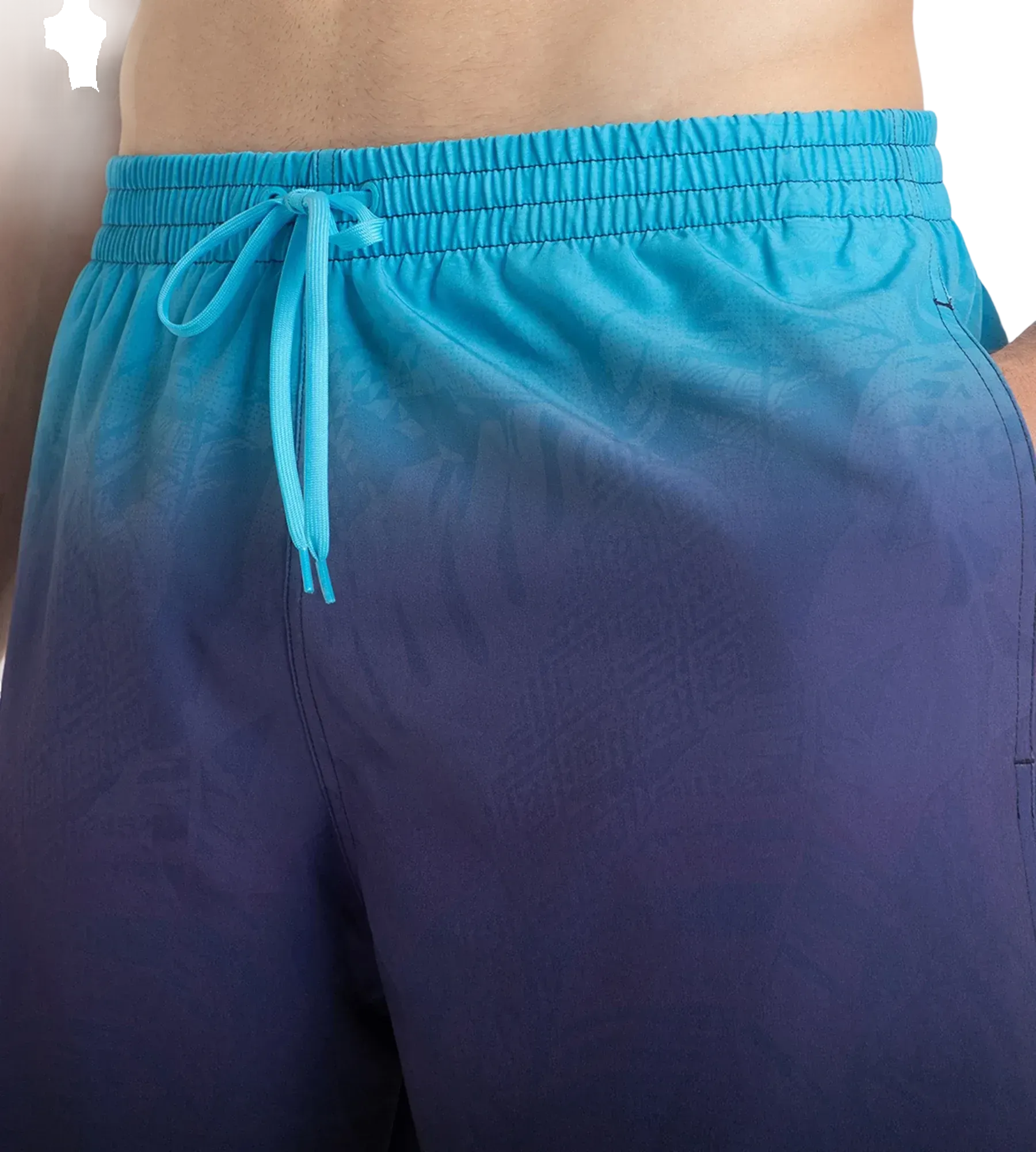 Men's 4 Way Flex Essential Printed Watershorts With Side Pockets - Peacoat. Hapuna Blue & Picton Blue - Image 9