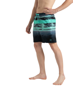 Men's 4 Way Comfort Stretch Essential Printed Watershorts With Side Pockets - Antracite & Arctic Glass