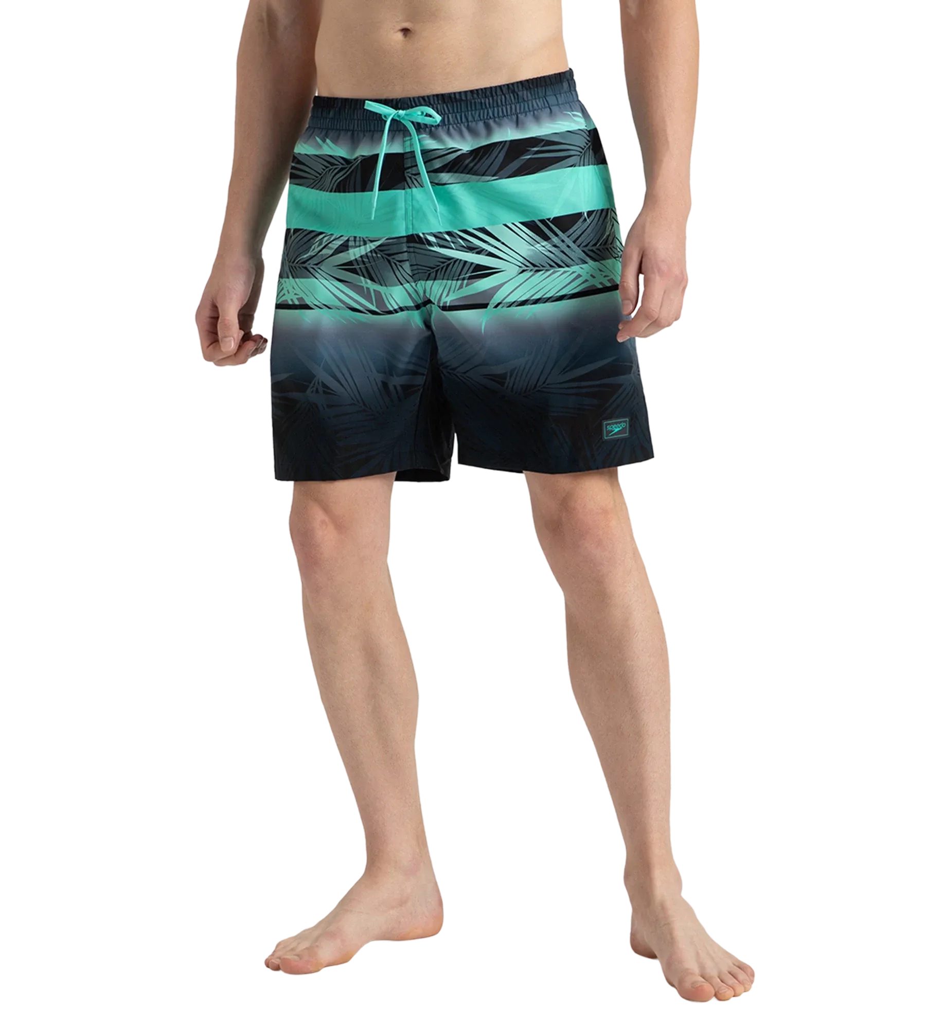 Men's 4 Way Comfort Stretch Essential Printed Watershorts With Side Pockets - Antracite & Arctic Glass - Image 3