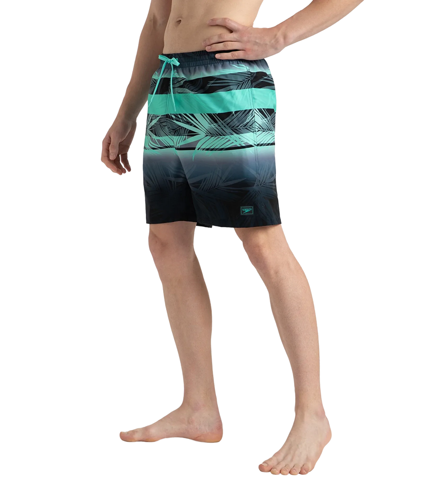 Men's 4 Way Comfort Stretch Essential Printed Watershorts With Side Pockets - Antracite & Arctic Glass - Image 6