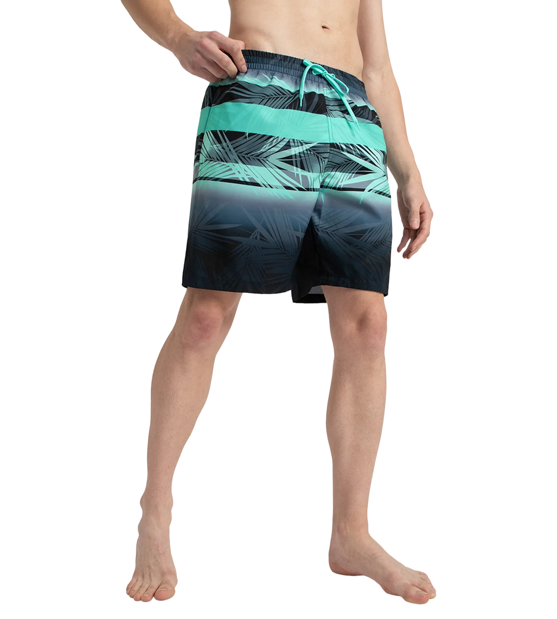 Men's 4 Way Comfort Stretch Essential Printed Watershorts With Side Pockets - Antracite & Arctic Glass - Image 8