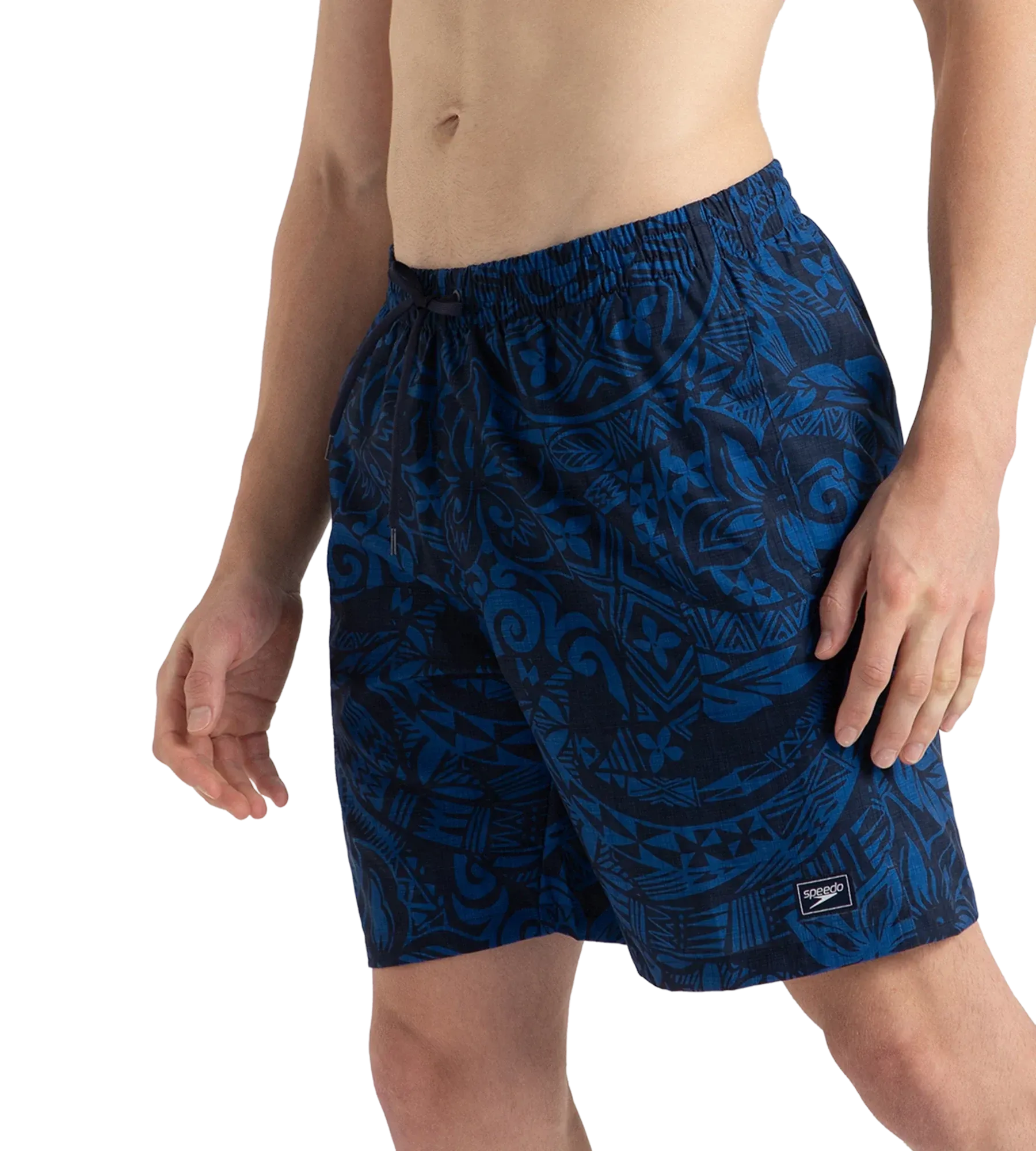Men's 4 Way Flex Essential Printed Watershorts With Side Pockets - Peacoat & Turkish Sea - Image 3
