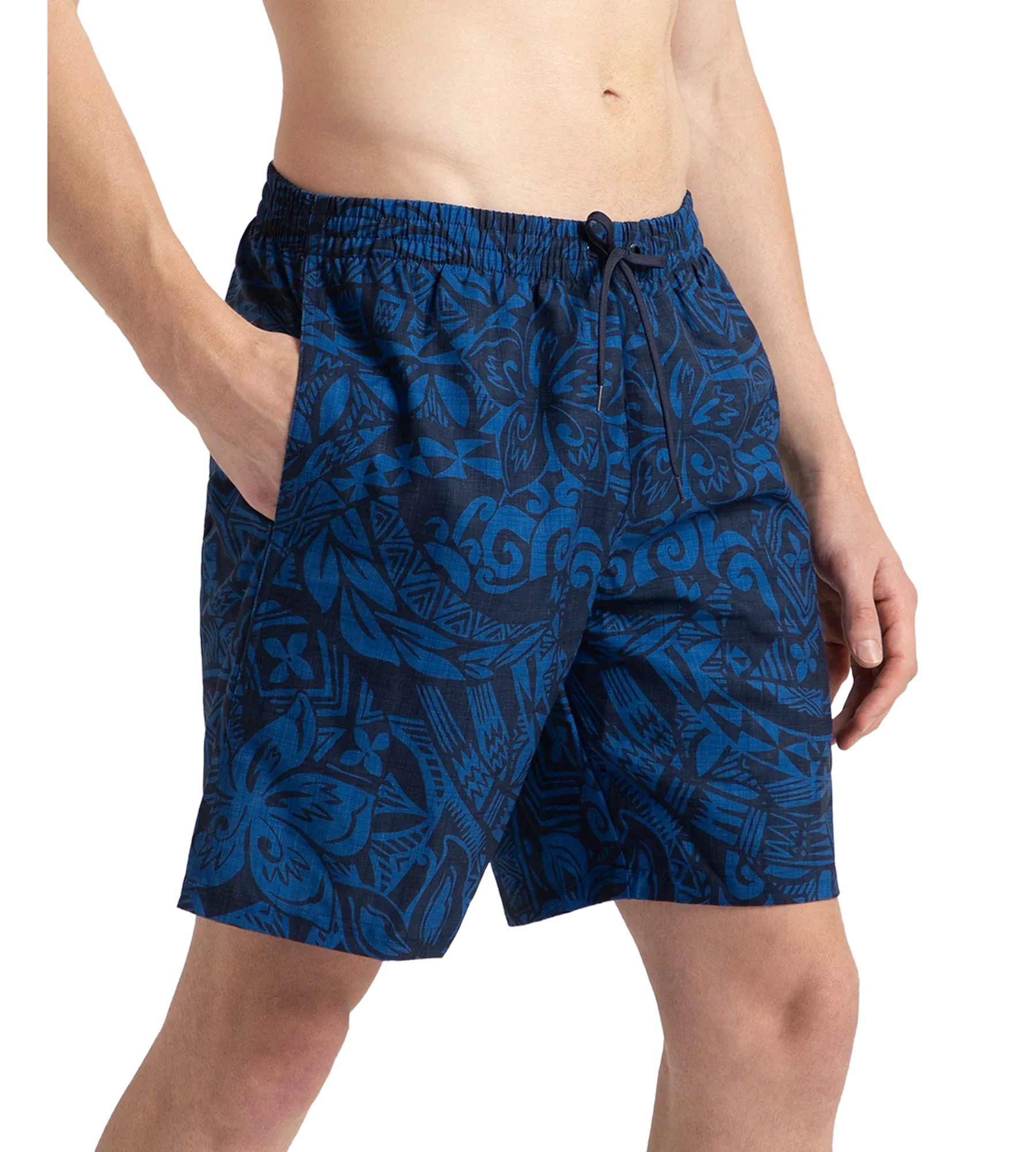 Men's 4 Way Flex Essential Printed Watershorts With Side Pockets - Peacoat & Turkish Sea - Image 4