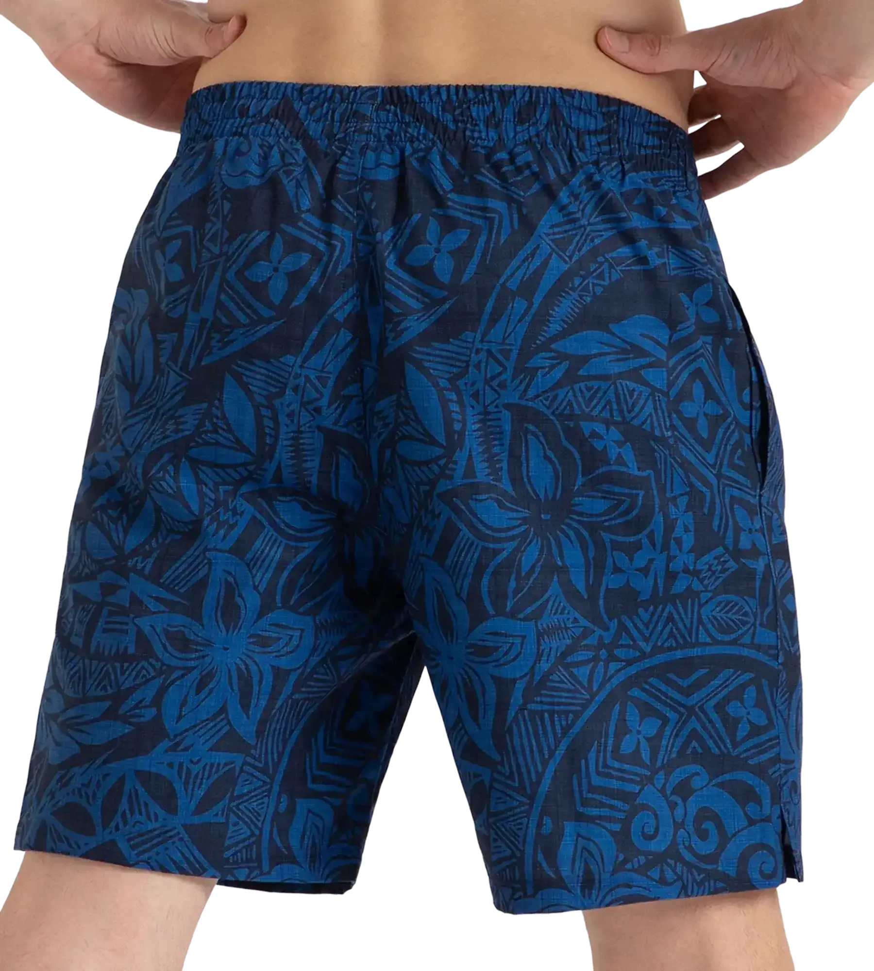 Men's 4 Way Flex Essential Printed Watershorts With Side Pockets - Peacoat & Turkish Sea - Image 5