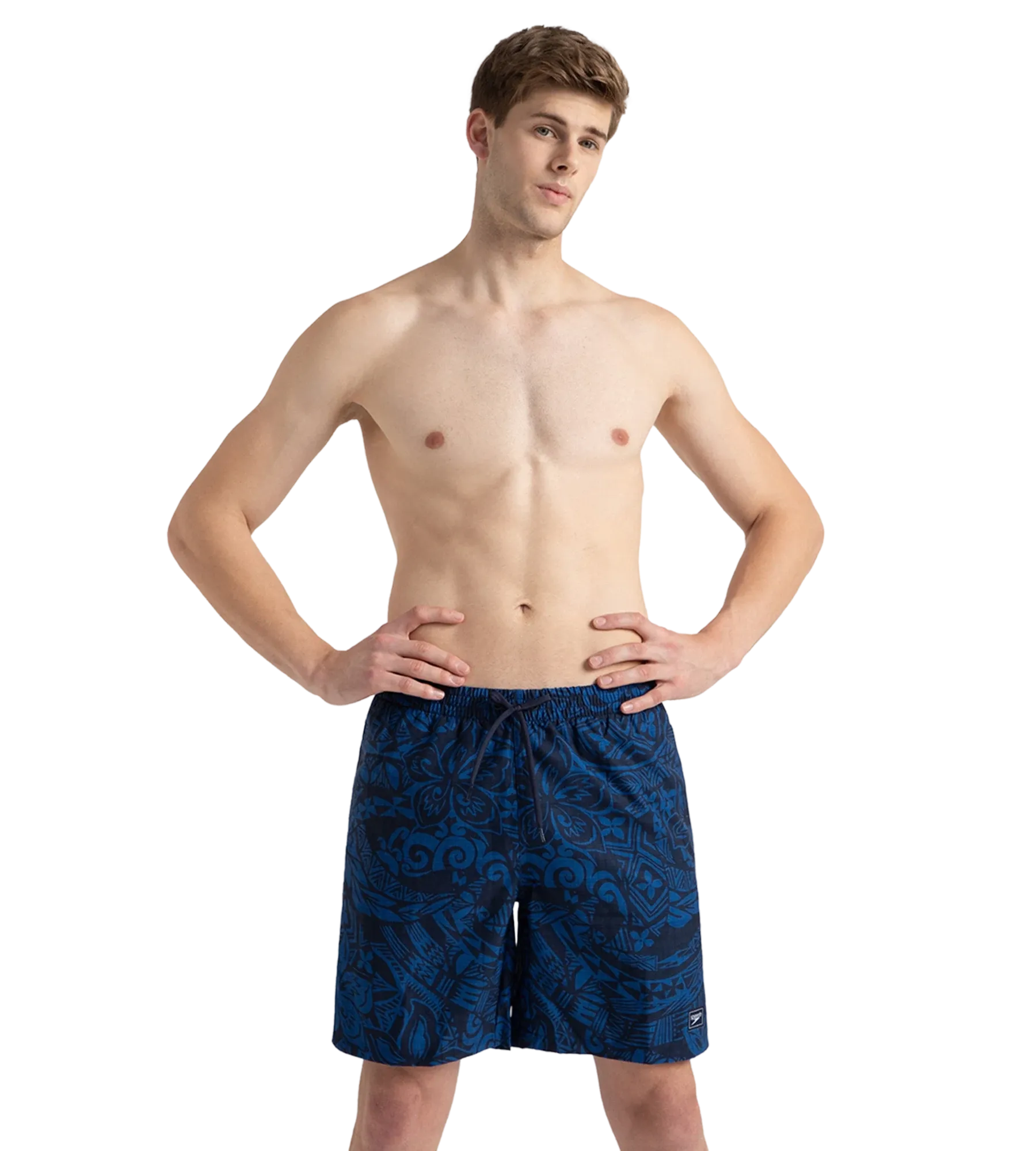 Men's 4 Way Flex Essential Printed Watershorts With Side Pockets - Peacoat & Turkish Sea - Image 6