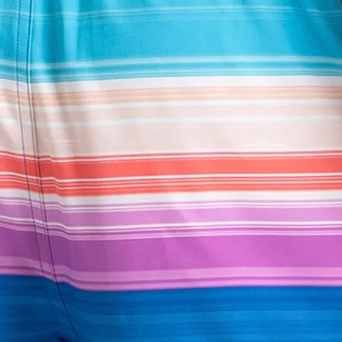 Men's 4 Way Flex Essential Printed Watershorts With Side Pockets - Turkish Sea. Picton Blue & Neon Violet - Image 12