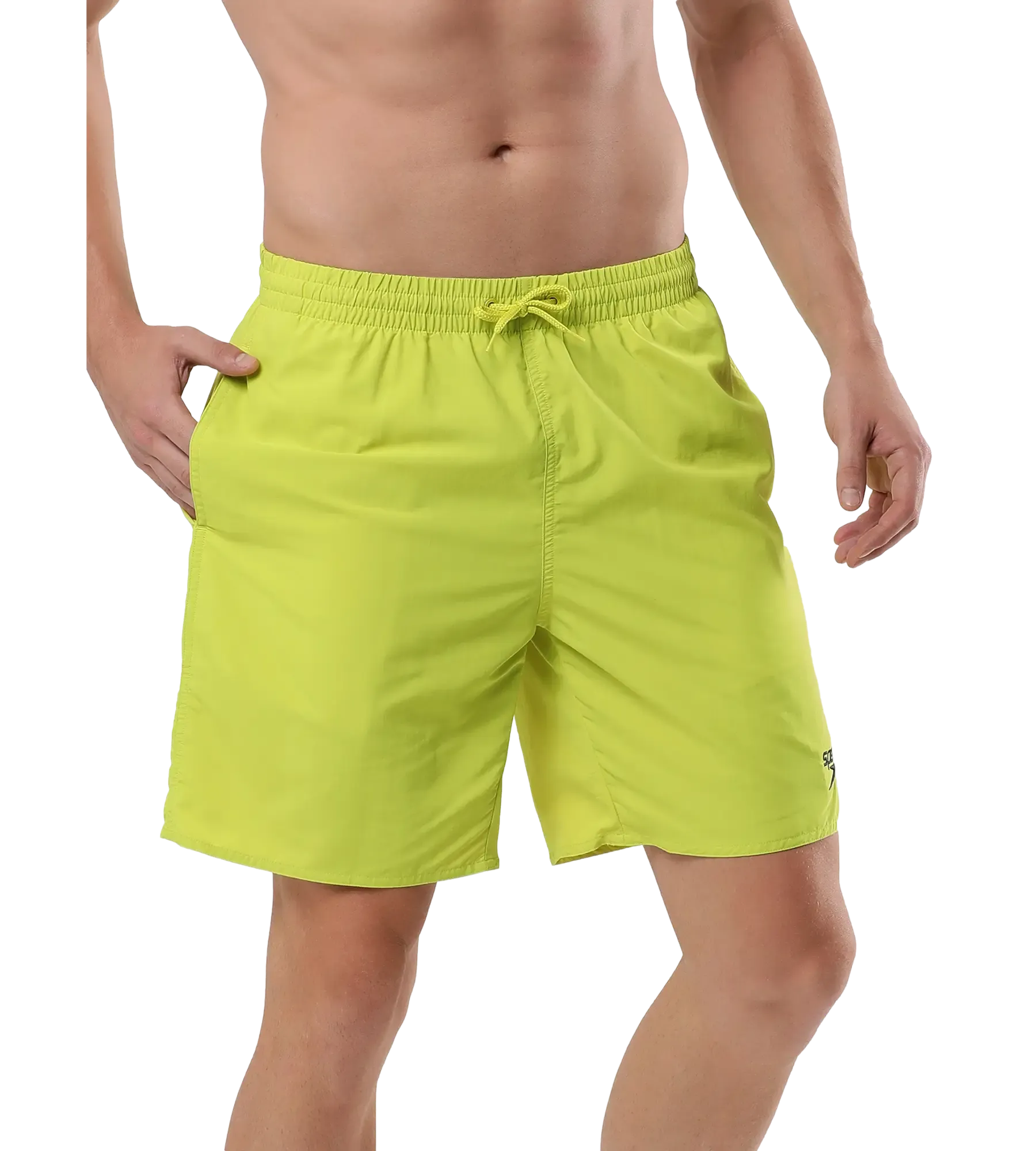 Men's Recycled Nylon Essential Watershorts - Bitterlime & Black - Image 3