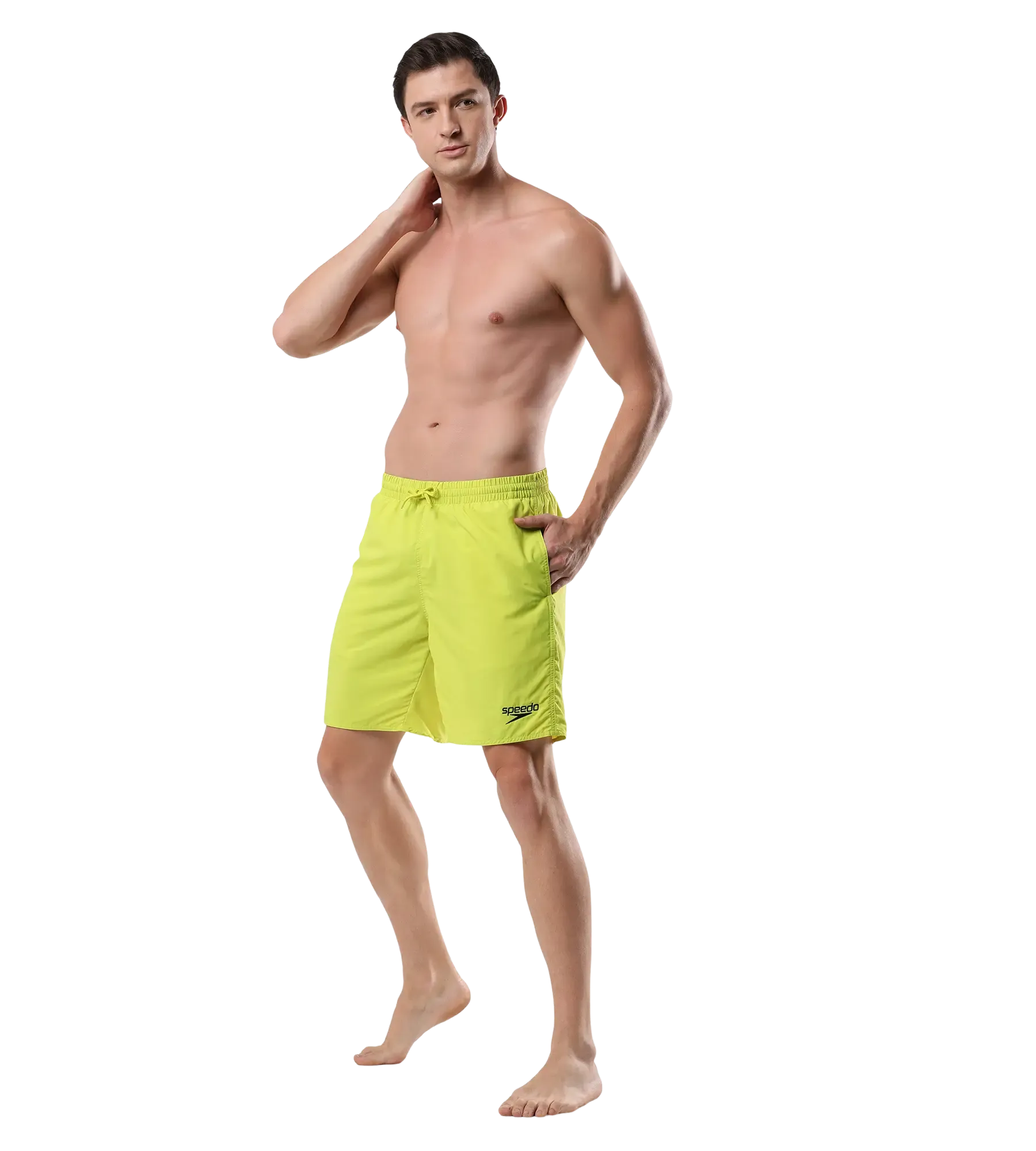 Men's Recycled Nylon Essential Watershorts - Bitterlime & Black - Image 5