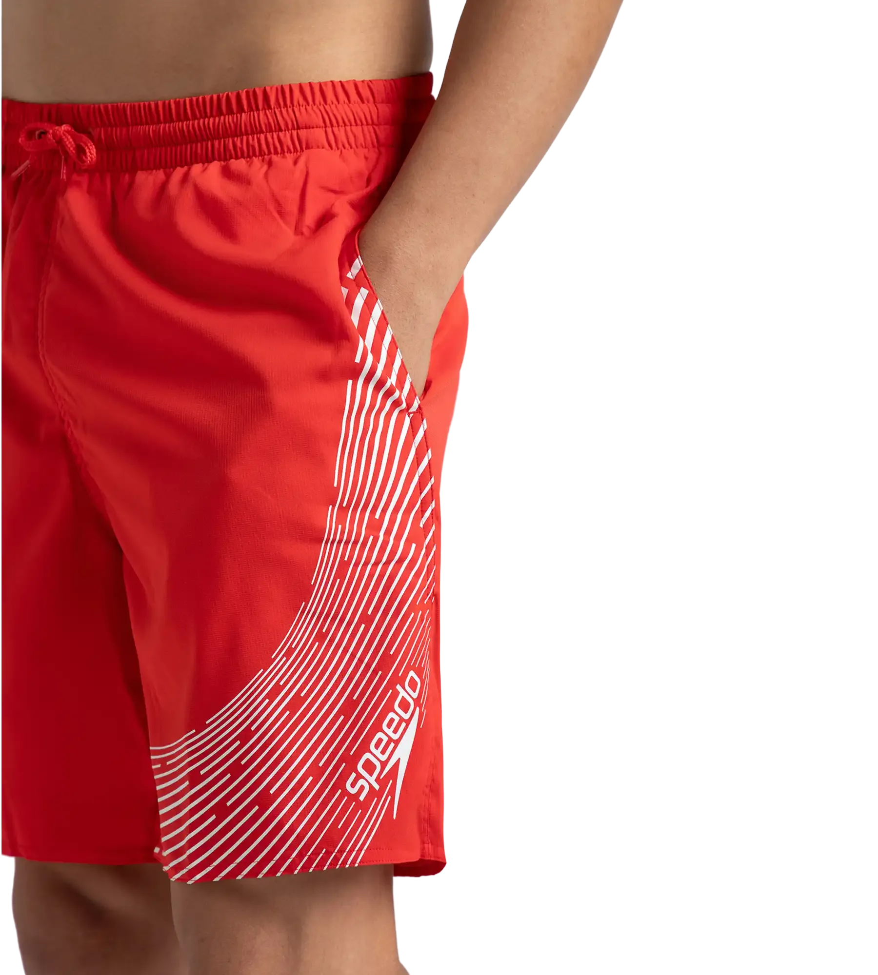 Men's Xpress Lite Essential Medley Logo Printed Watershorts - Watermelon & White - Image 11
