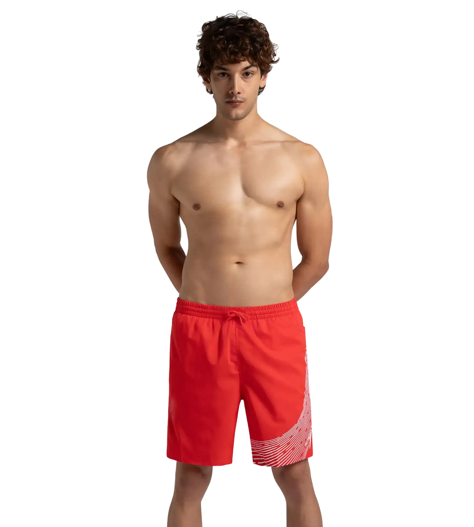 Men's Xpress Lite Essential Medley Logo Printed Watershorts - Watermelon & White - Image 6