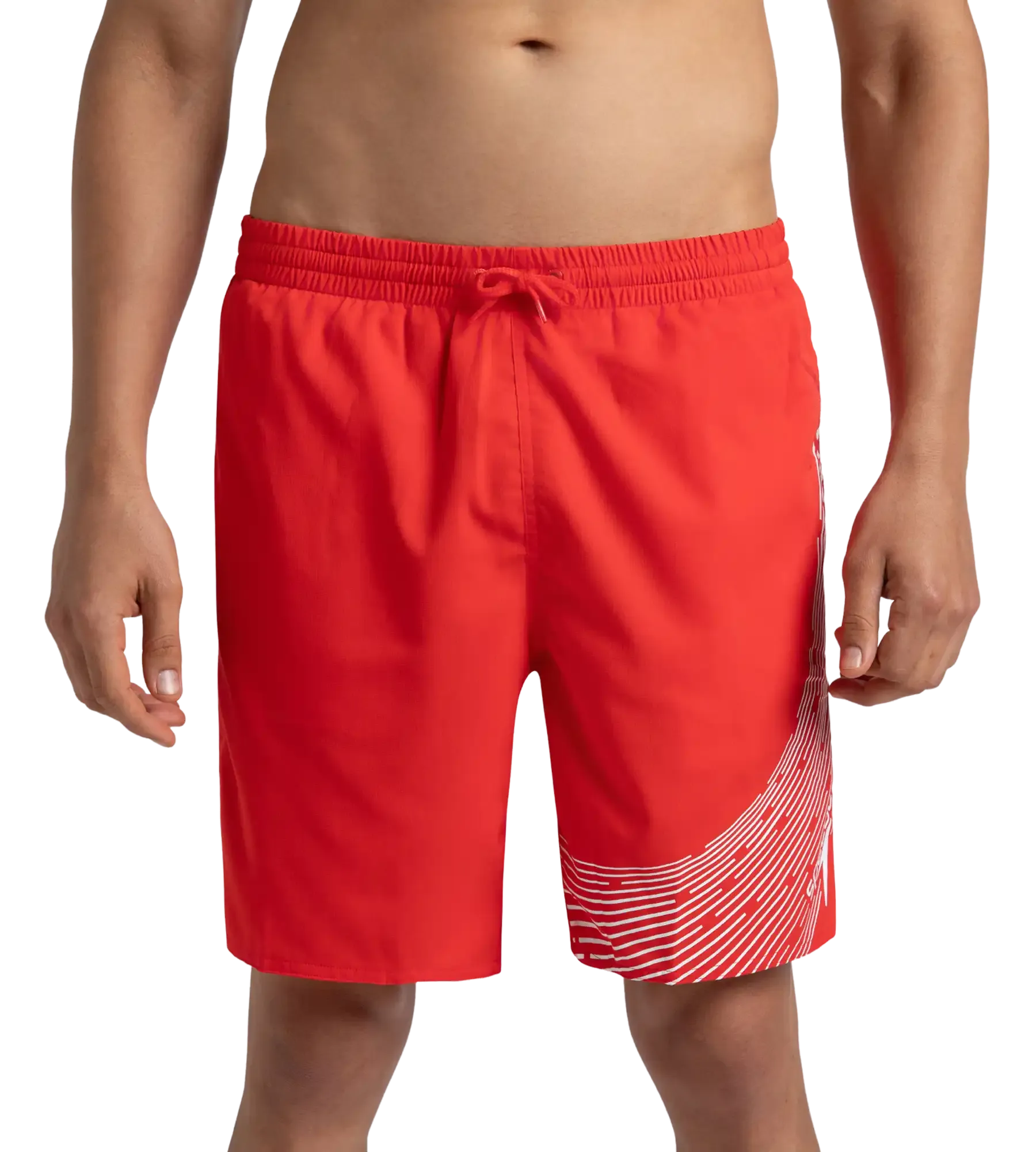 Men's Xpress Lite Essential Medley Logo Printed Watershorts - Watermelon & White - Image 9