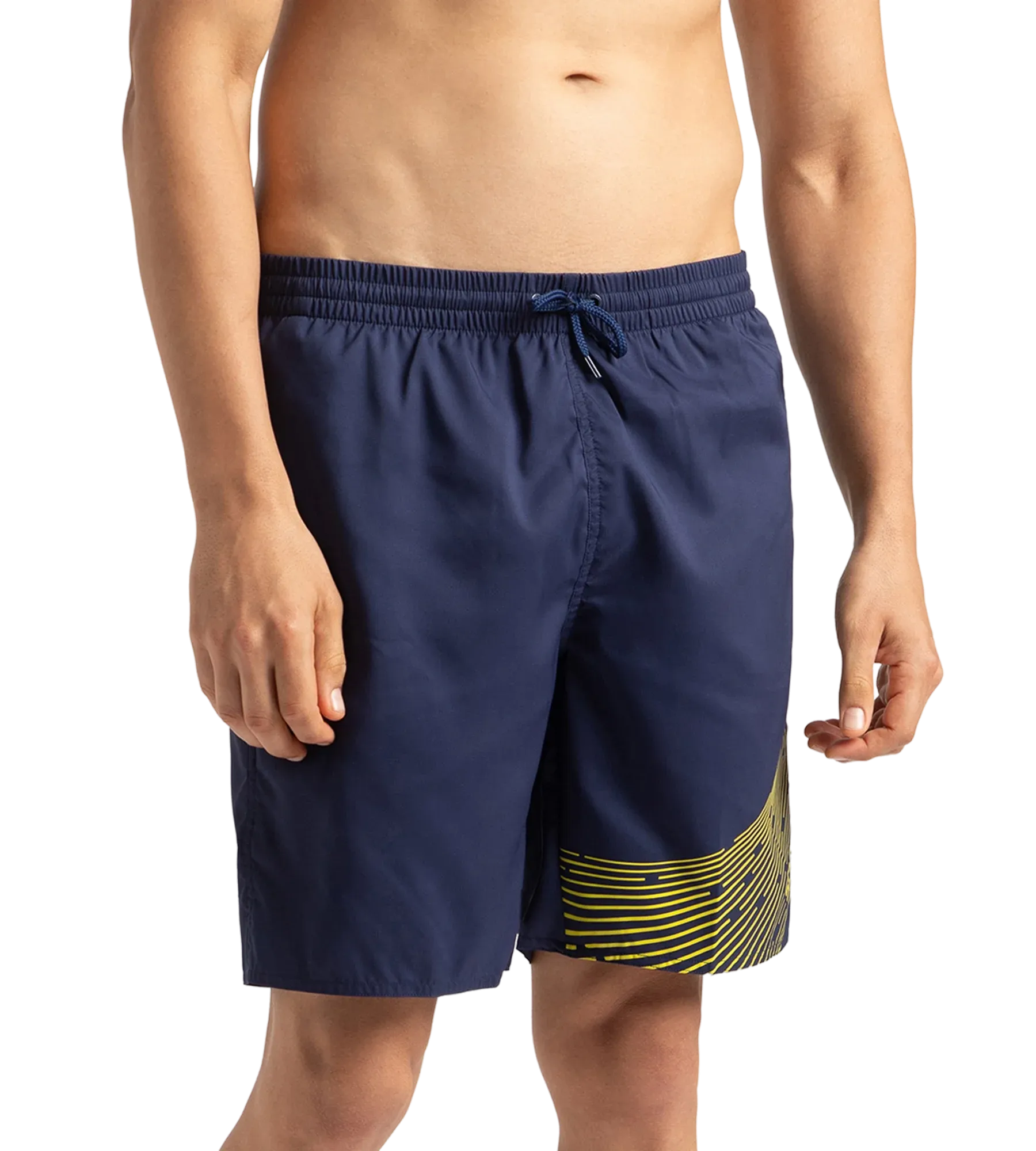 Men's Xpress Lite Essential Medley Logo Printed Watershorts - Navy & Bitter Lime - Image 4