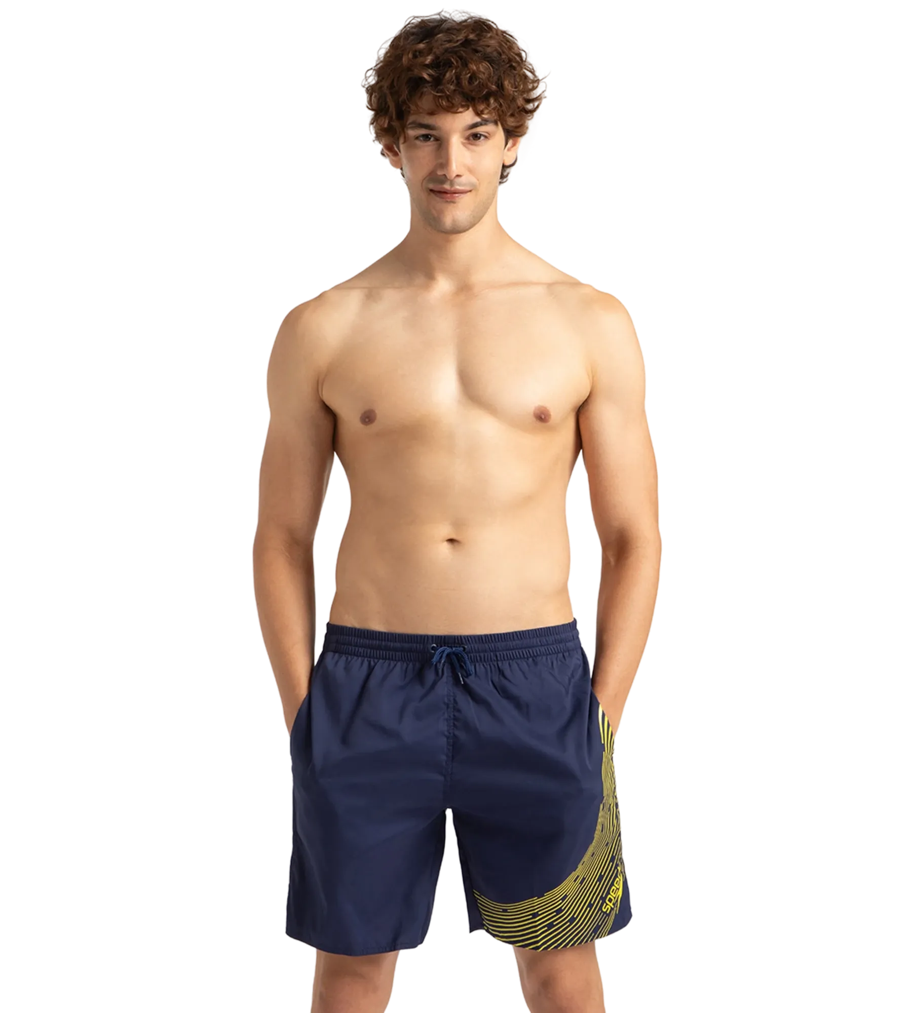 Men's Xpress Lite Essential Medley Logo Printed Watershorts - Navy & Bitter Lime - Image 6