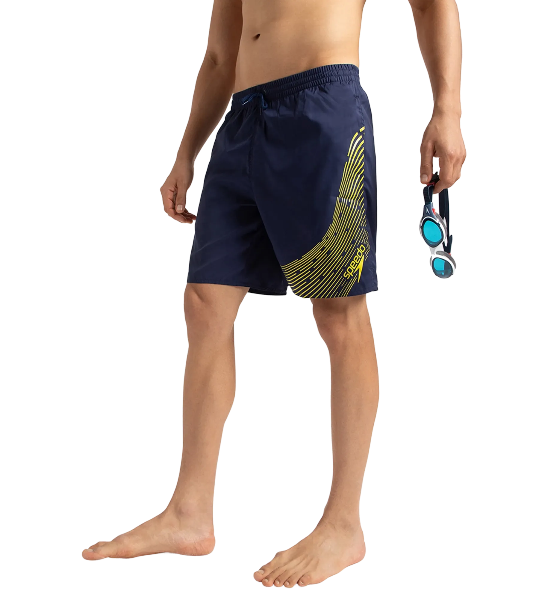 Men's Xpress Lite Essential Medley Logo Printed Watershorts - Navy & Bitter Lime - Image 8