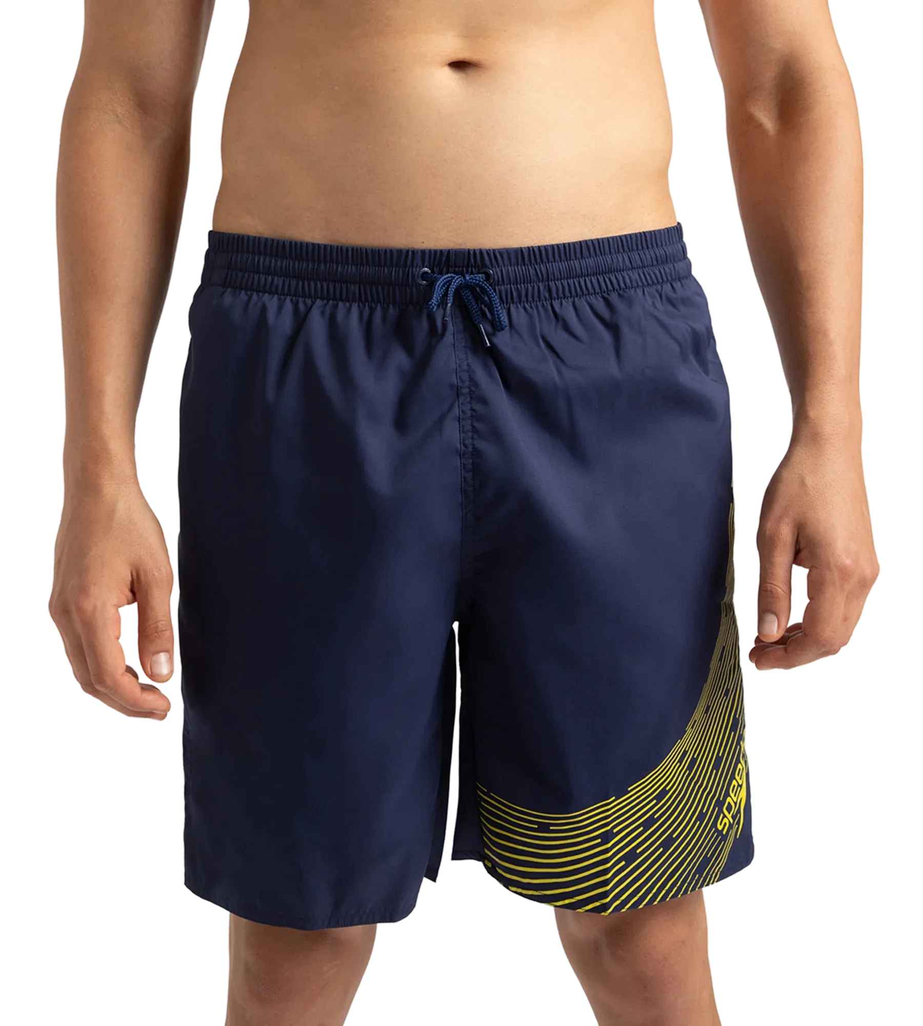 Men's Xpress Lite Essential Medley Logo Printed Watershorts - Navy & Bitter Lime - Image 9