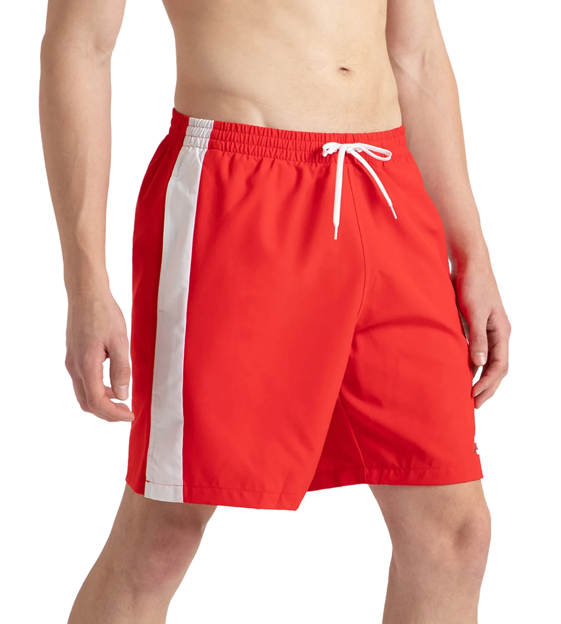 Men's 4 Way Comfort Stretch Steep Volley Watershorts With Side Pockets - High Risk Red & White - Image 4