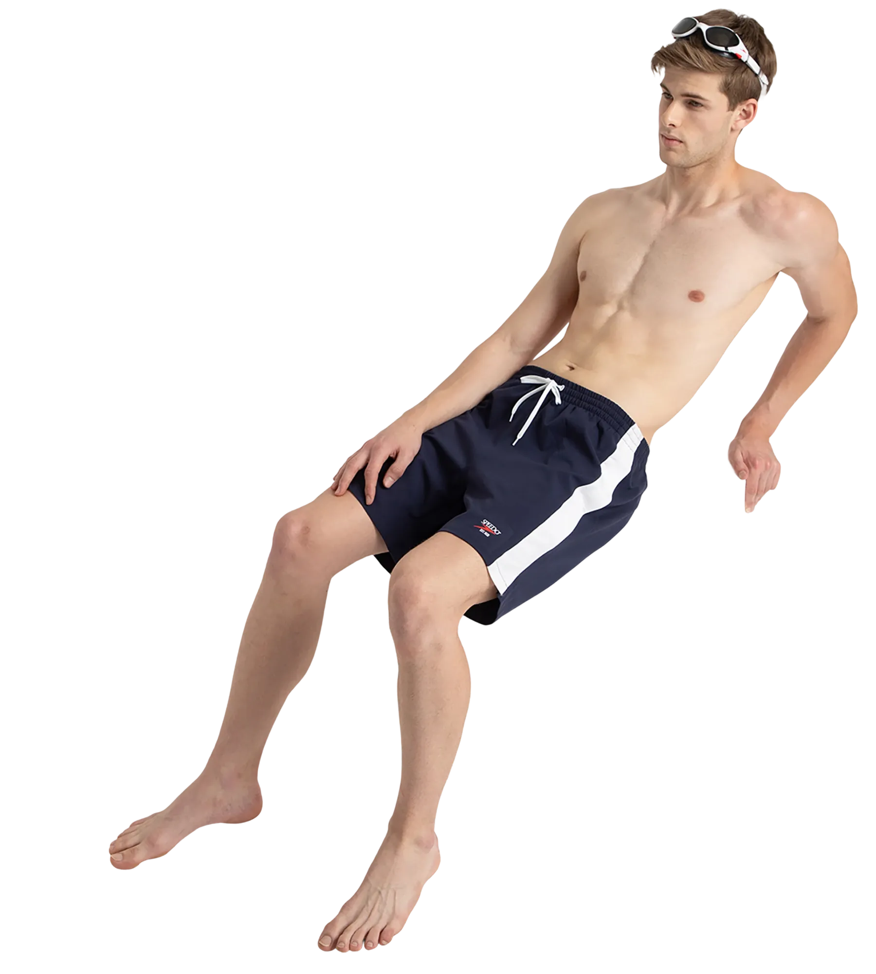 Men's 4 Way Comfort Stretch Steep Volley Watershorts With Side Pockets - Peacoat & White - Image 6
