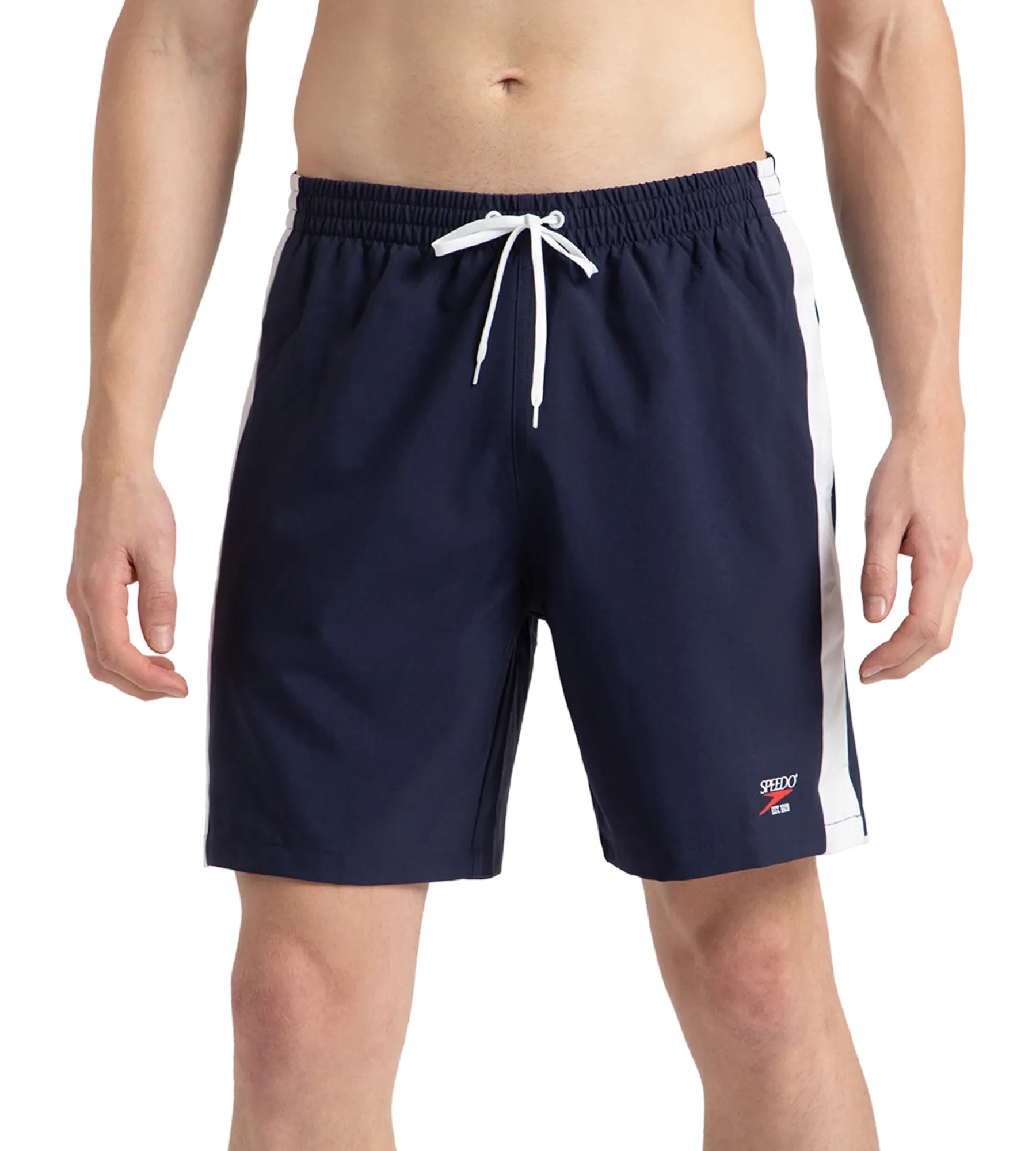 Men's 4 Way Comfort Stretch Steep Volley Watershorts With Side Pockets - Peacoat & White - Image 2
