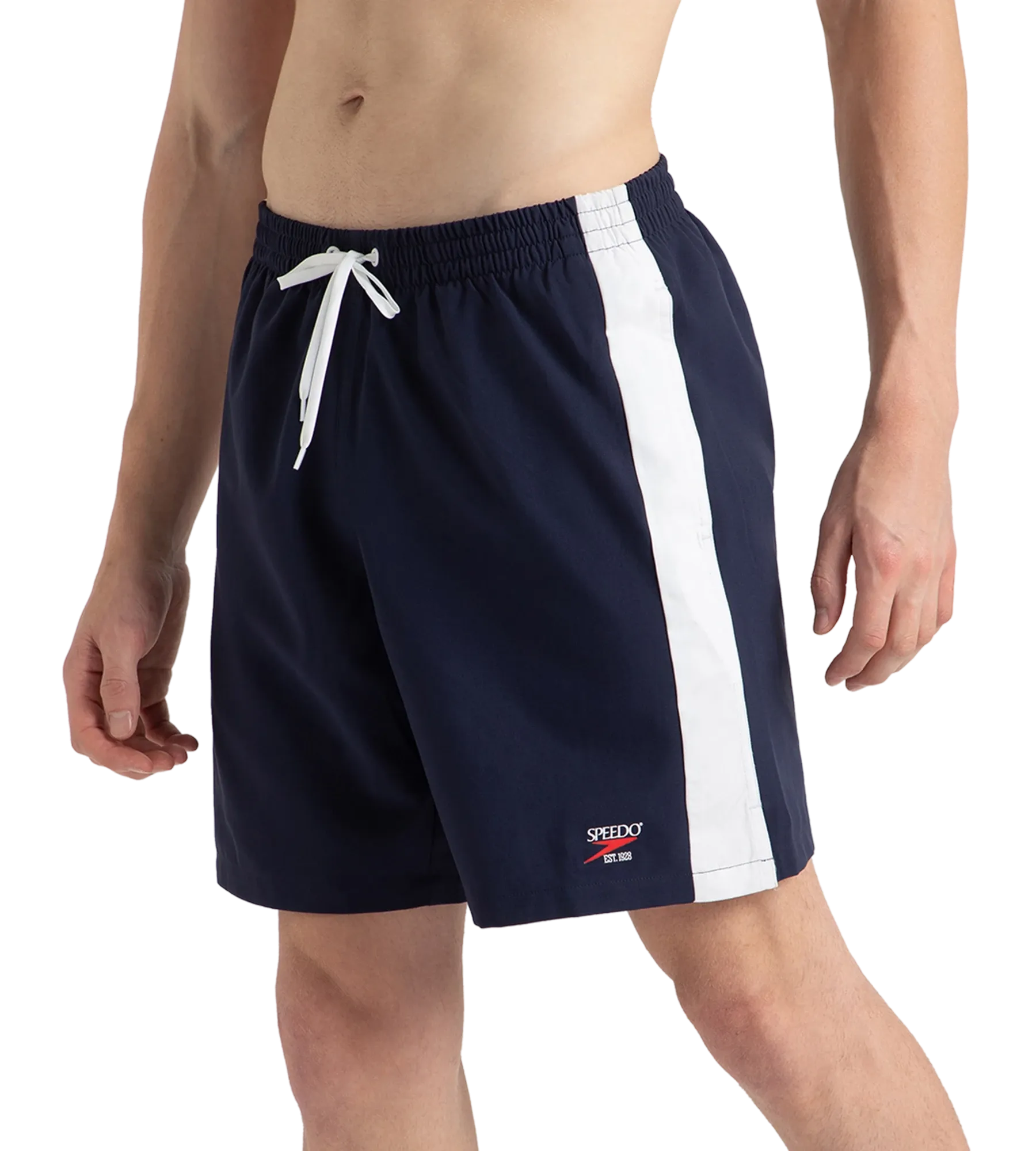 Men's 4 Way Comfort Stretch Steep Volley Watershorts With Side Pockets - Peacoat & White - Image 3