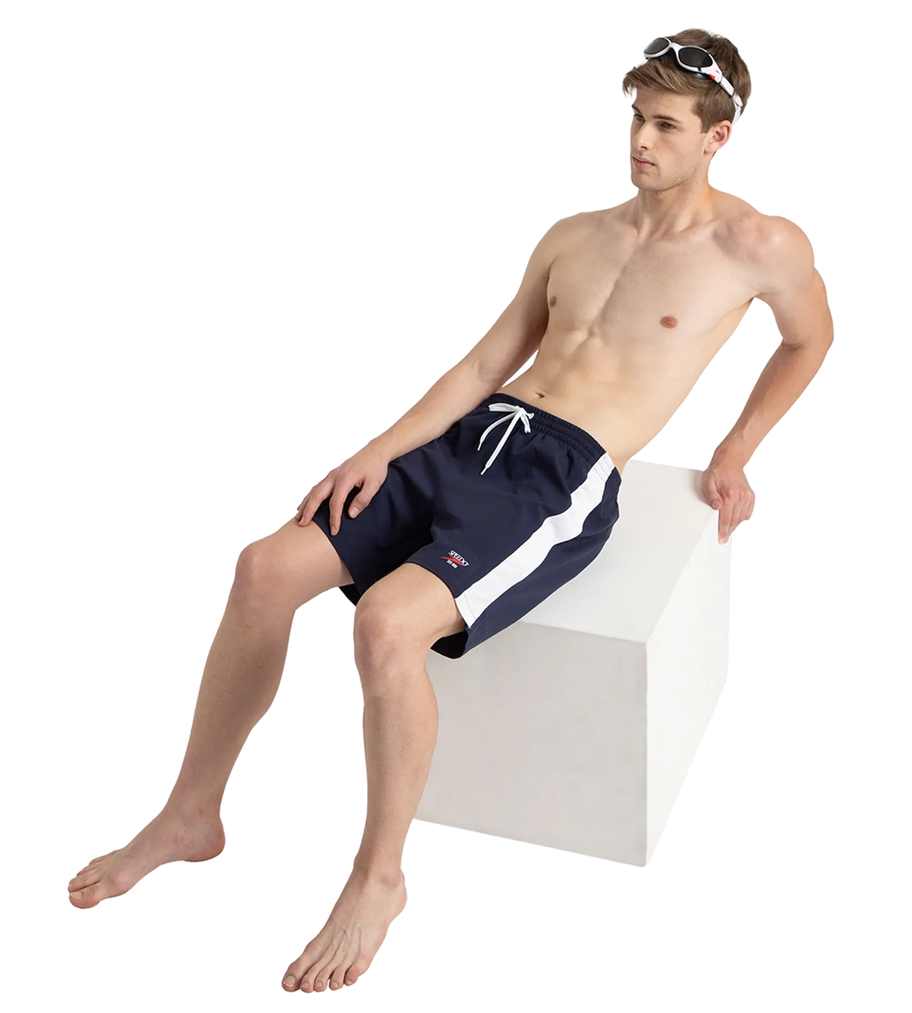 Men's 4 Way Comfort Stretch Steep Volley Watershorts With Side Pockets - Peacoat & White - Image 7