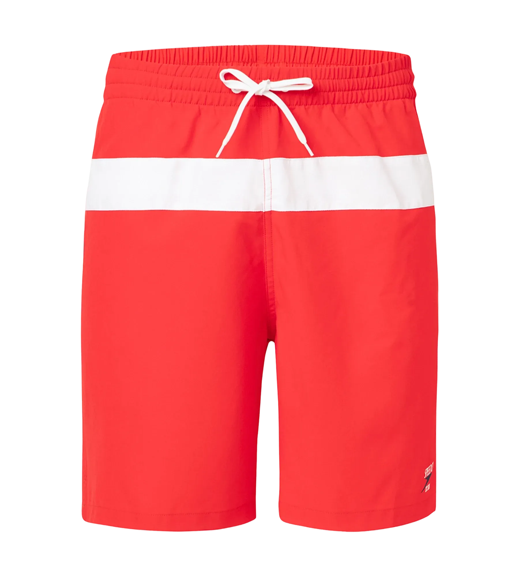 Men's 4 Way Comfort Stretch Volley Watershorts With Side Pockets - High Risk Red & White - Image 11