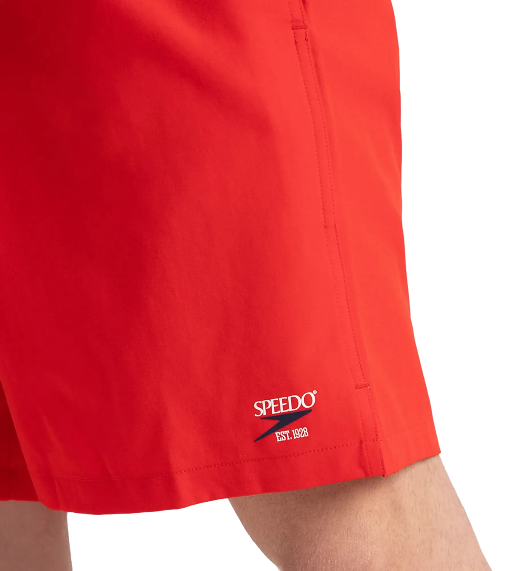 Men's 4 Way Comfort Stretch Volley Watershorts With Side Pockets - High Risk Red & White - Image 10