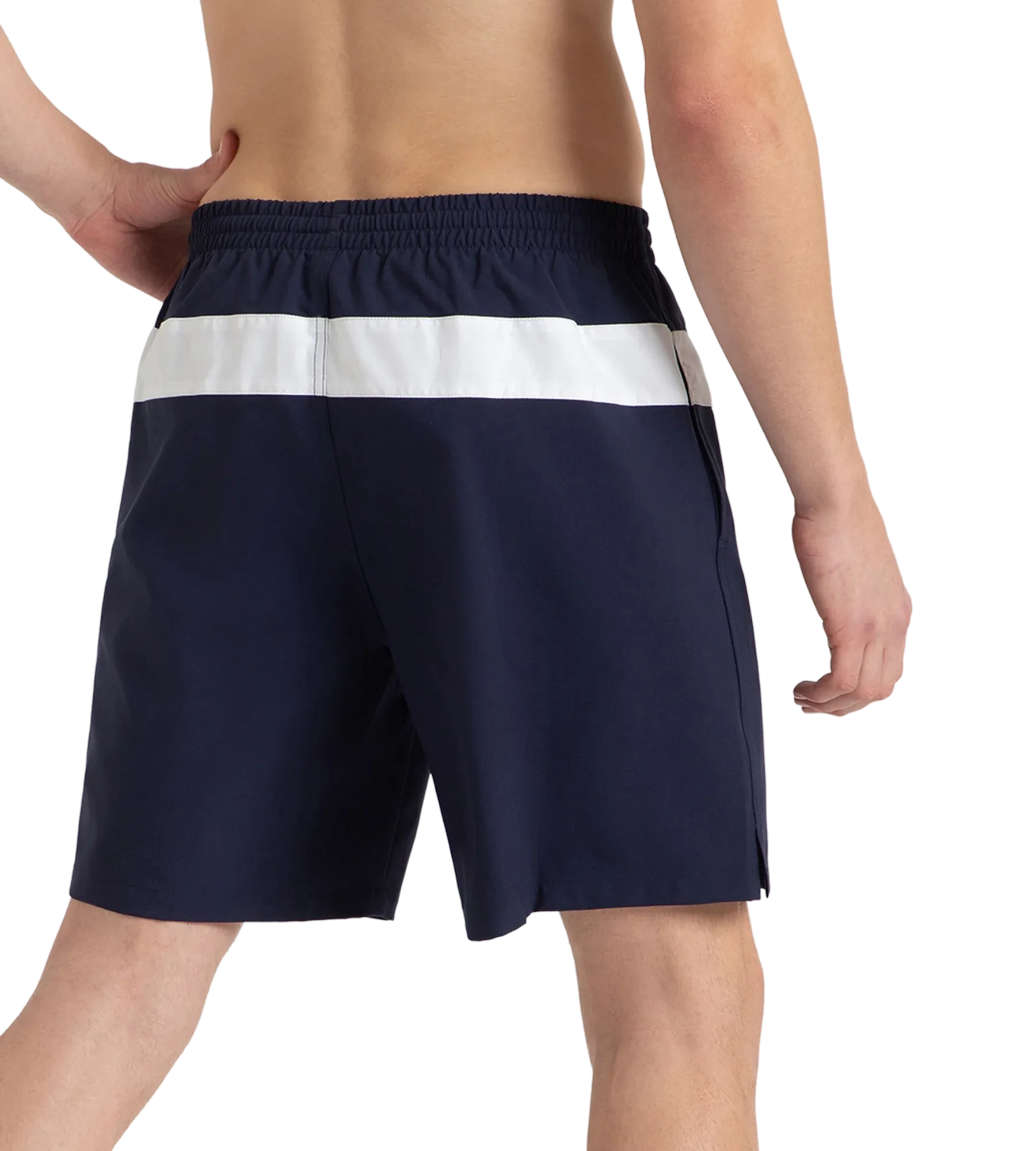 Men's 4 Way Comfort Stretch Volley Watershorts With Side Pockets - Peacoat & White - Image 5