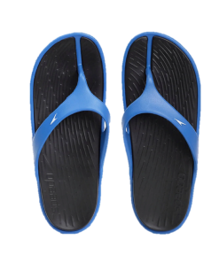 Men's Dual Colour Flip Flops - Black & Blue Flame