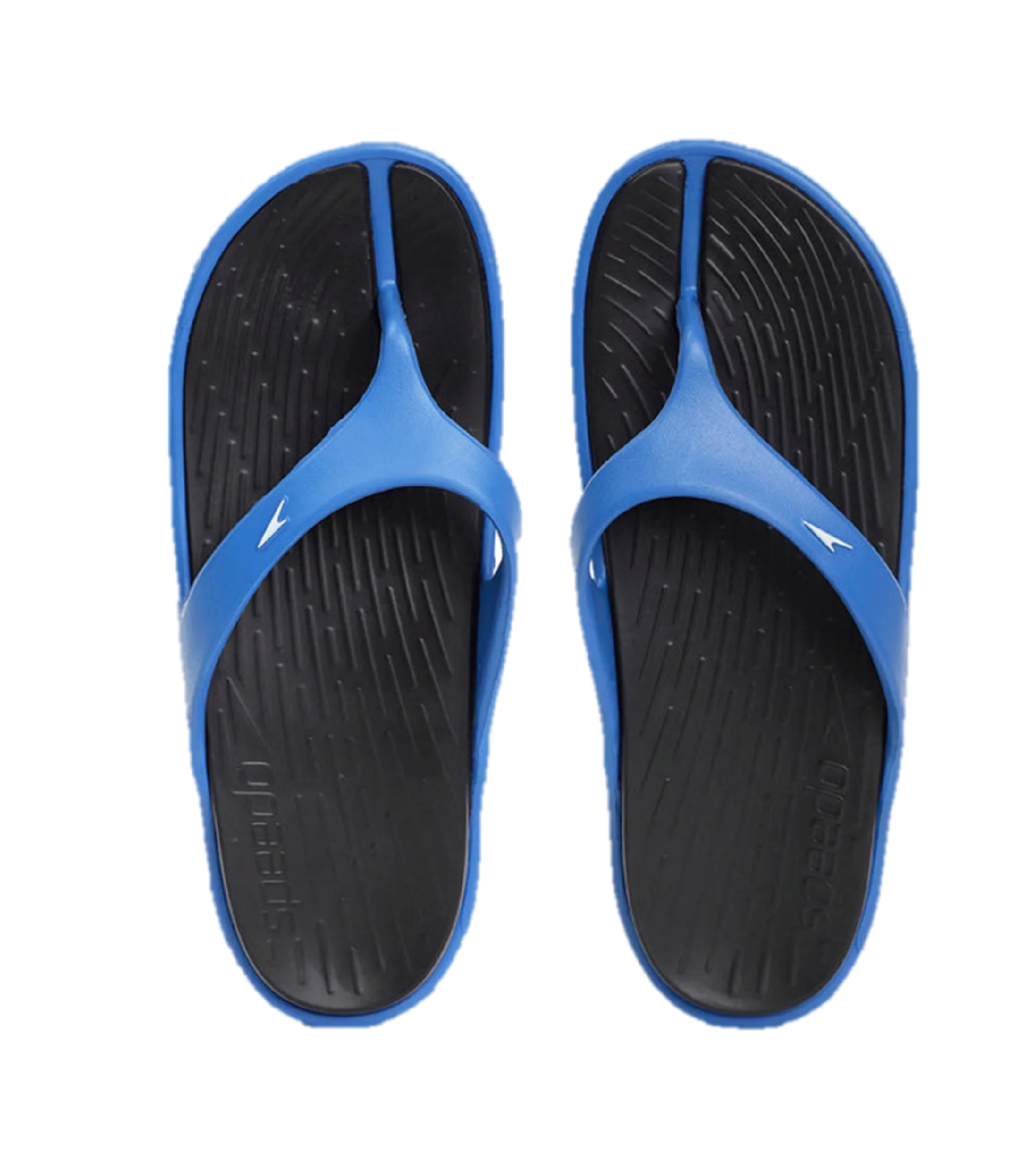 Men's Dual Colour Flip Flops - Black & Blue Flame